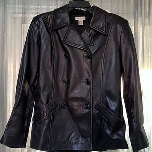 VINTAGE ANN TAYLOR Leather Blazer Jacket